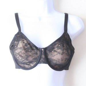 Le Mystere Lace Perfection Smoother Underwire Bra 32DD/32E Black 4030903 BPLLK